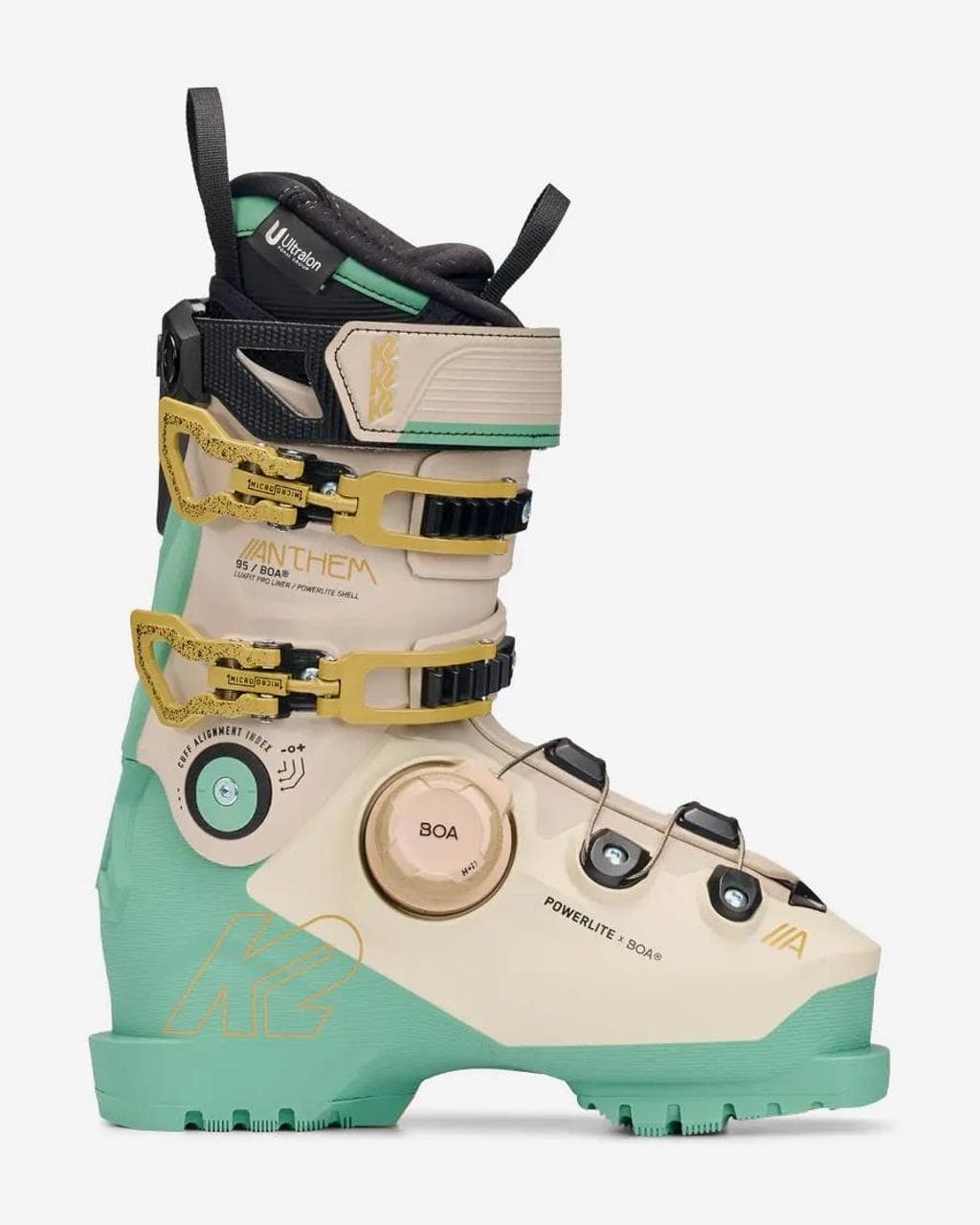 Bottes K2 Anthem 95 BOA beige vert femme - 23.5